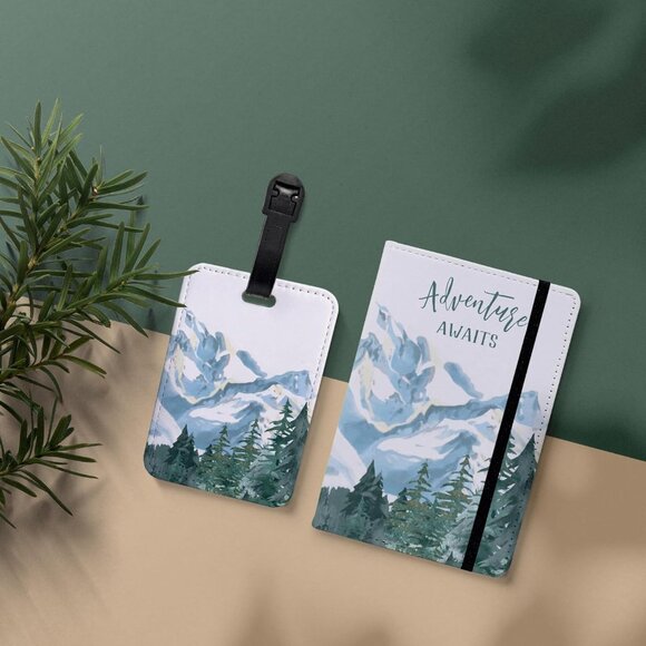 Passport Holder Set,Passport Holder and Luggage Tag,Cover for Men and Women,Wall - Picture 2 of 8